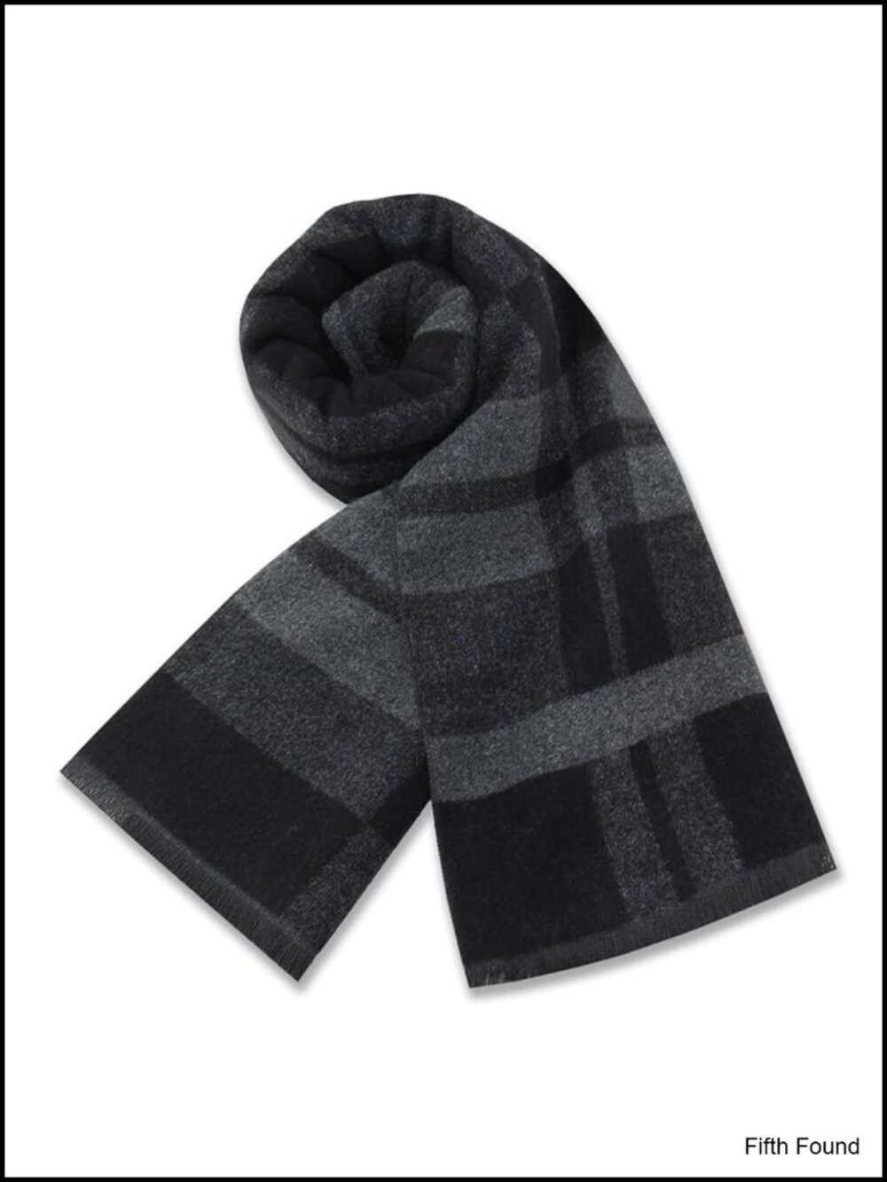 Men's Winter Warm Long Soft Plaid Scarf with Tassels - Soft Classic Scarf